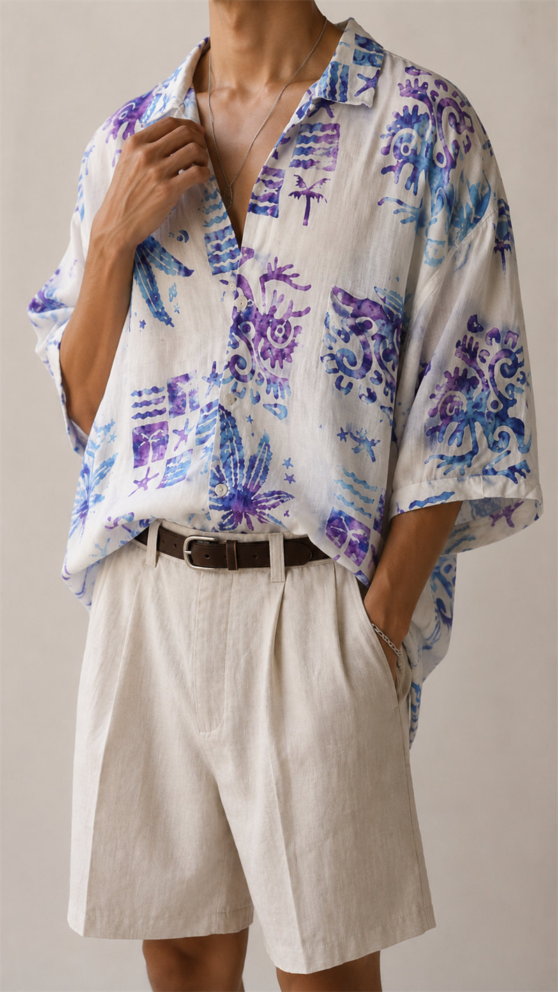 90s Surf&Hawaiian Oversize Gömlek