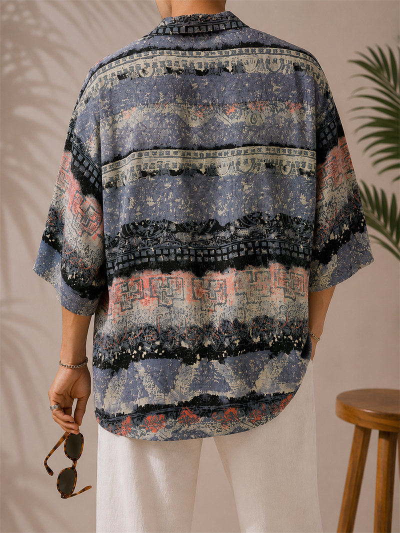 90s Tribal Aztec Oversize Gömlek