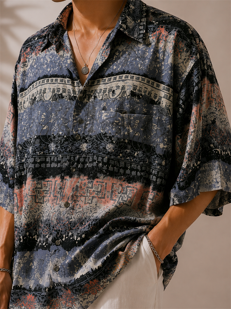 90s Tribal Aztec Oversize Gömlek