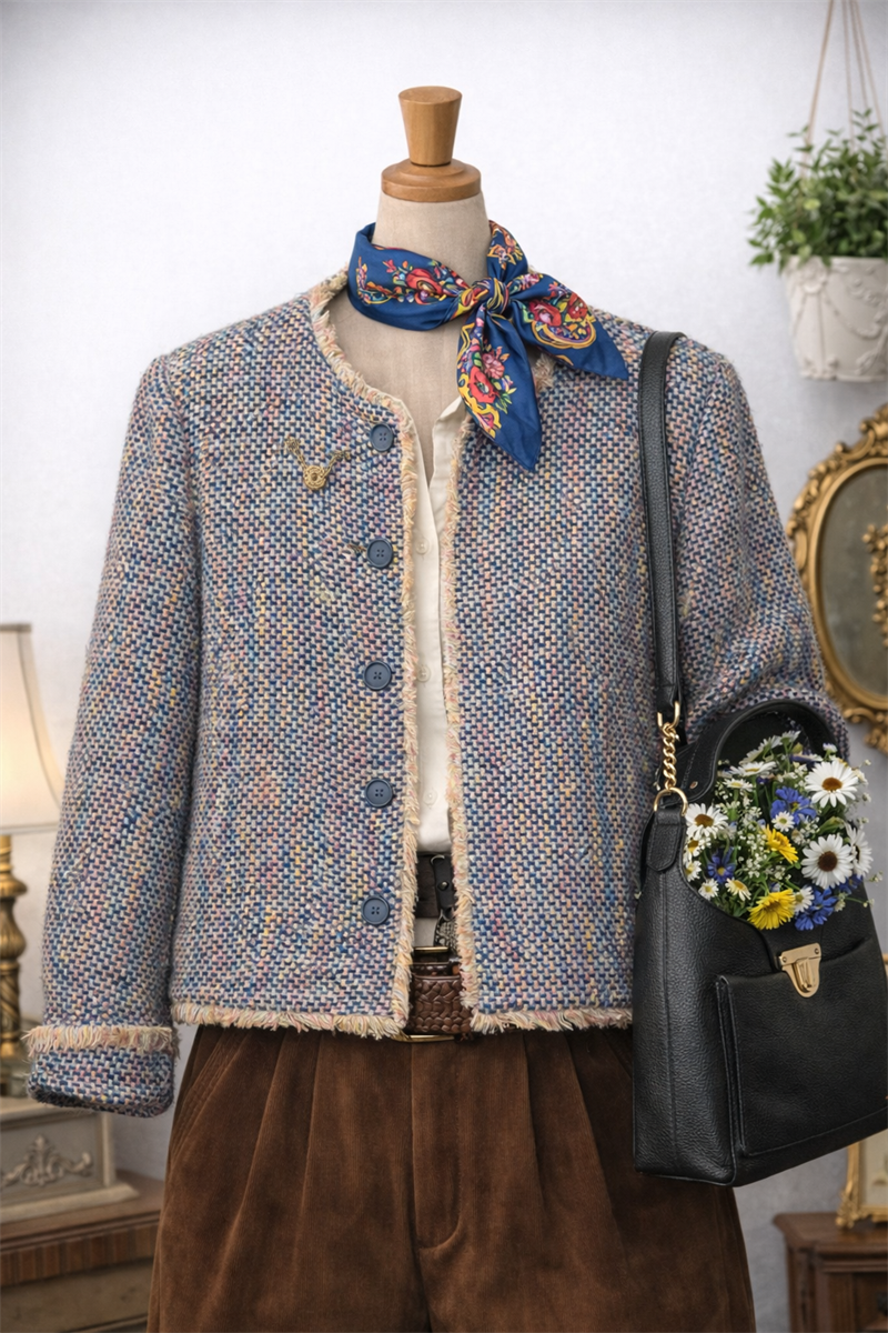 90s Tweed Crop Ceket