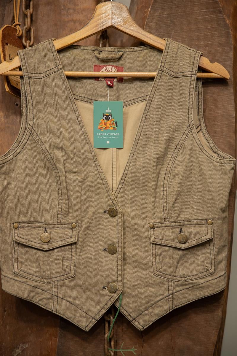 90s Vest Chambray Yelek