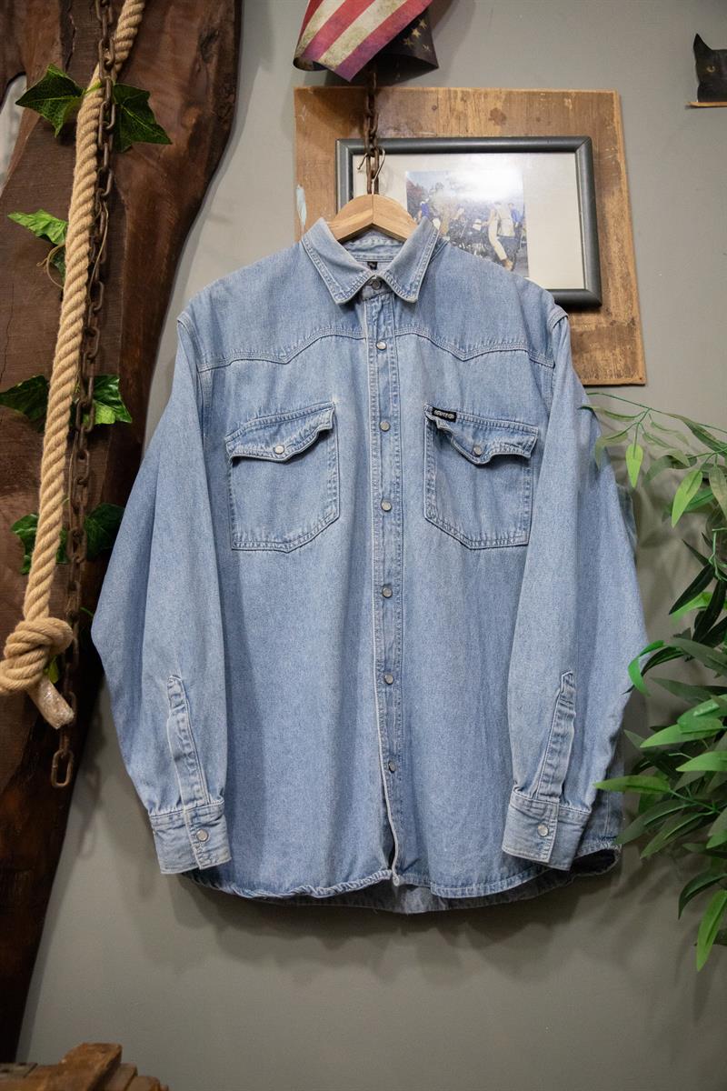 90s Western Cep Detay Kot Gömlek