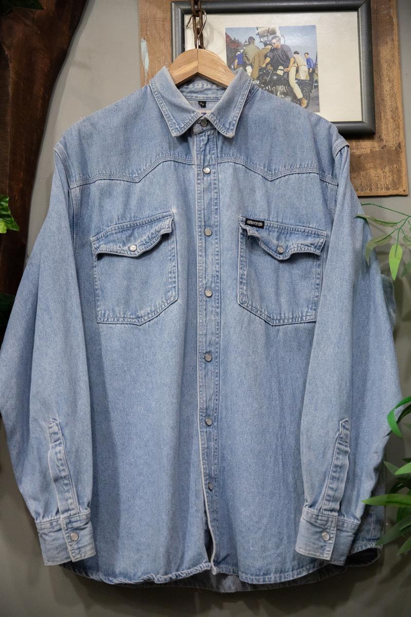 90s Western Cep Detay Kot Gömlek