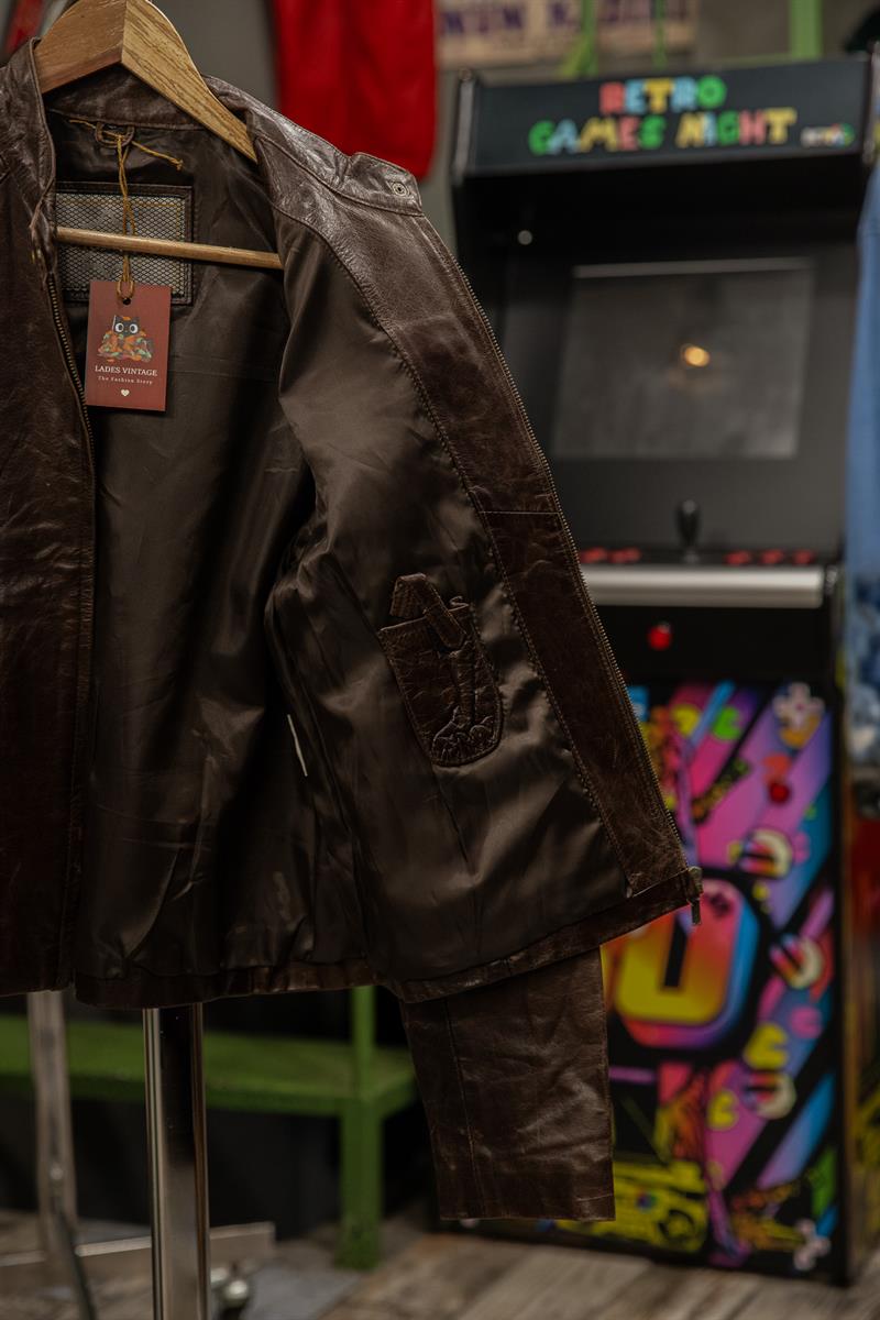 Acı Kahve American Biker Model Unisex Deri Ceket
