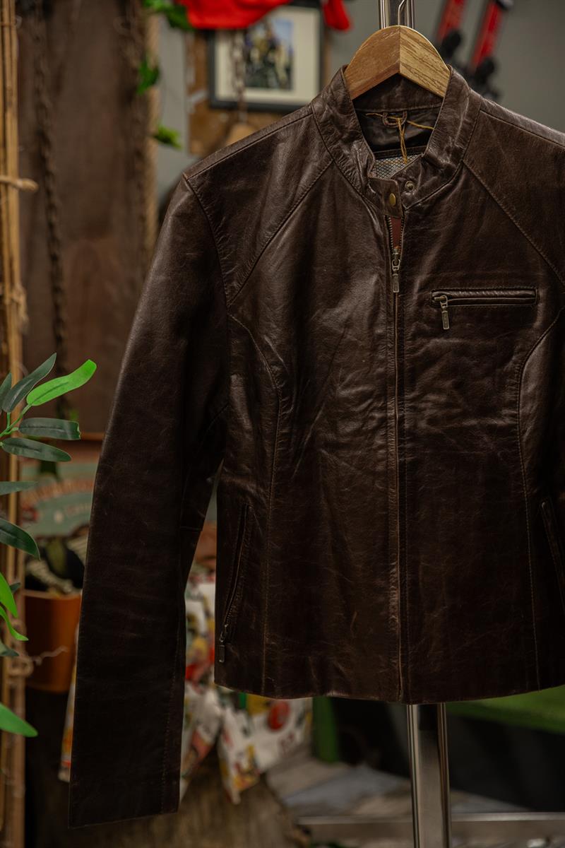 Acı Kahve American Biker Model Unisex Deri Ceket