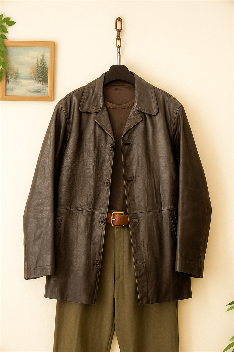 Acı Kahve Blazer Deri Ceket