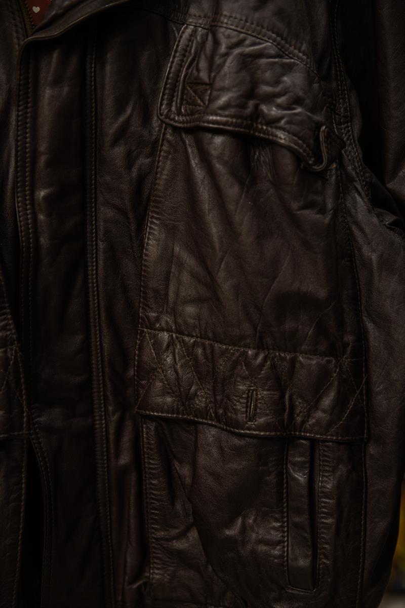 Acı Kahve Renk Bomber Unisex Deri Ceket