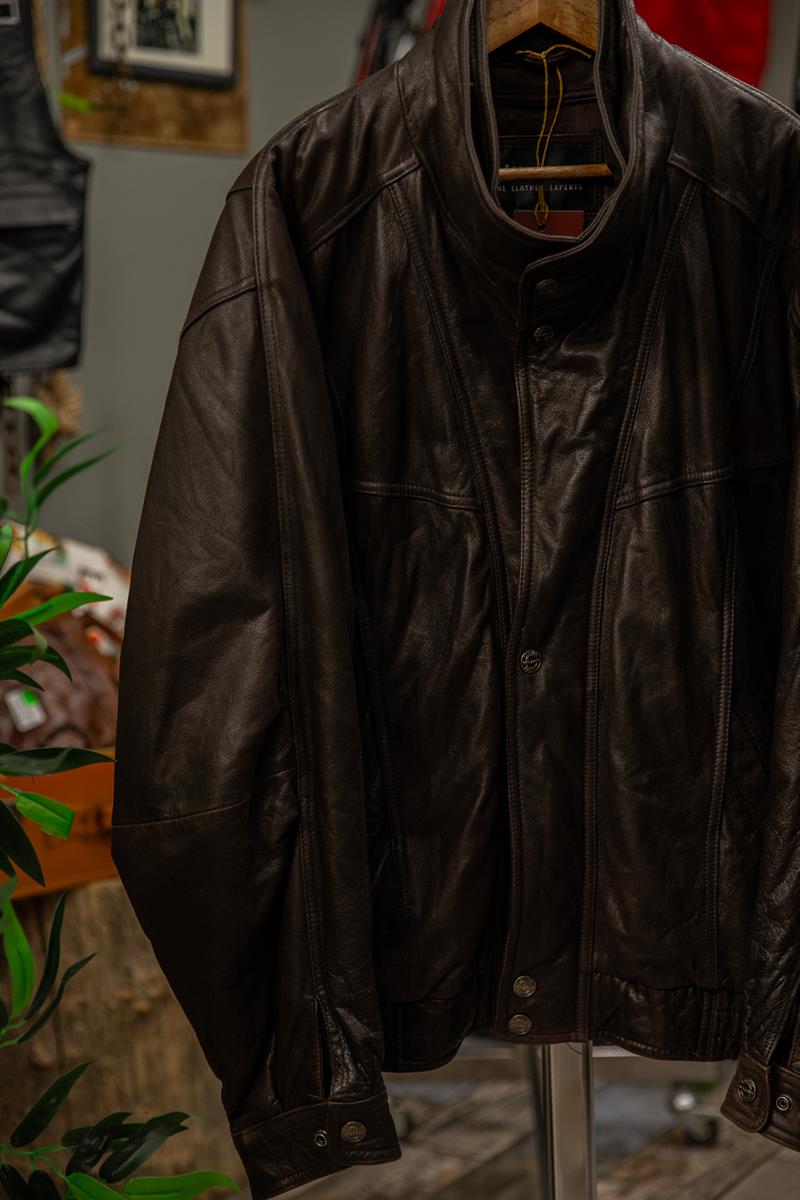 Acı Kahve Renk WILSONS Unisex Bomber Deri Ceket