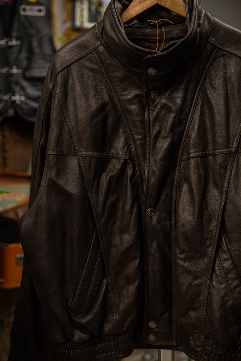 Acı Kahve Renk WILSONS Unisex Bomber Deri Ceket