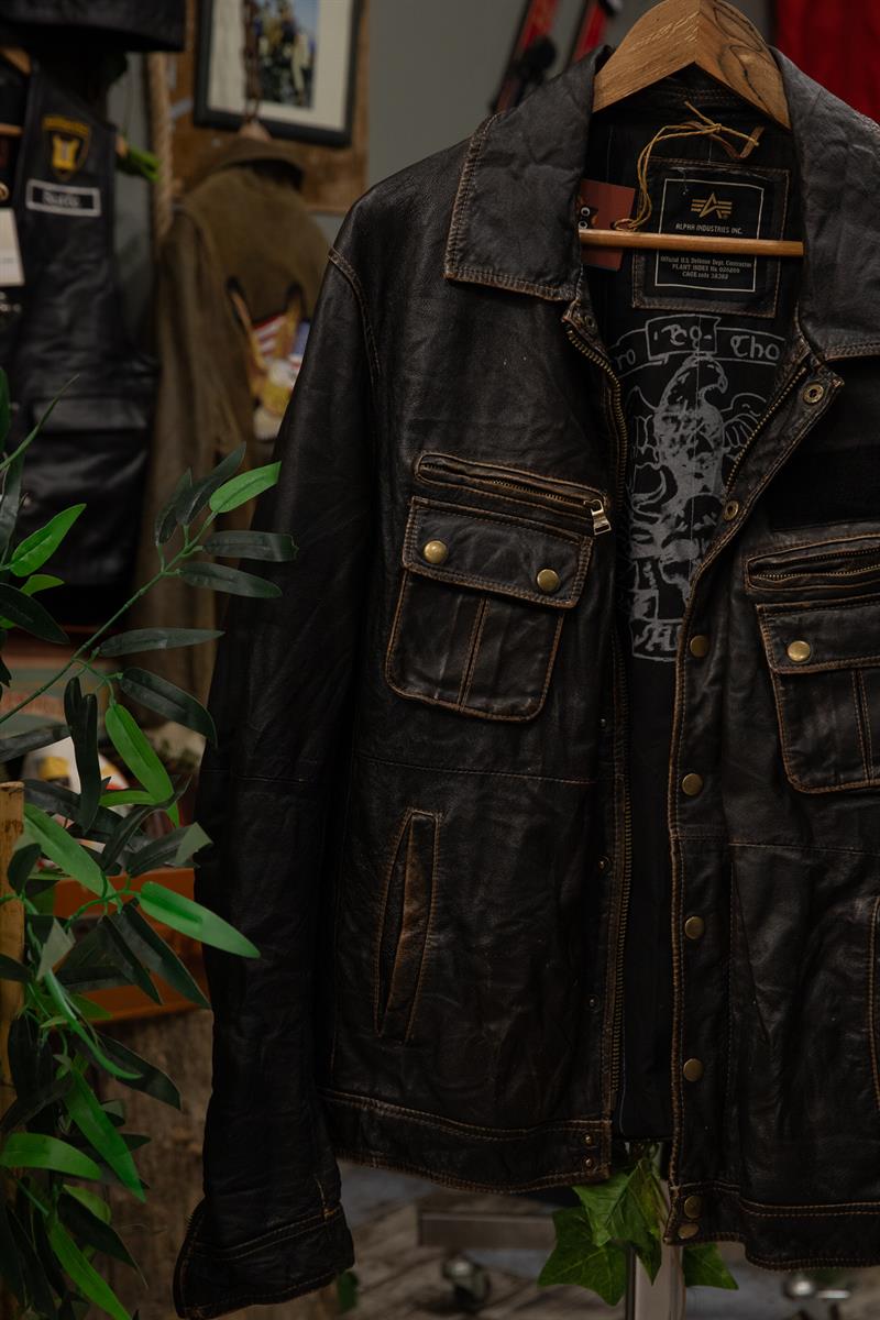 ALPHA İtalian Biker Model Deri Ceket