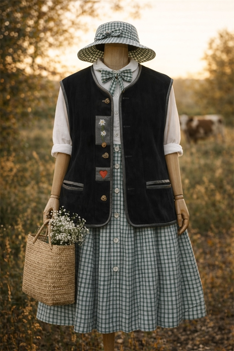 Alpine Boho Vest Süet Deri Yelek/Ceket