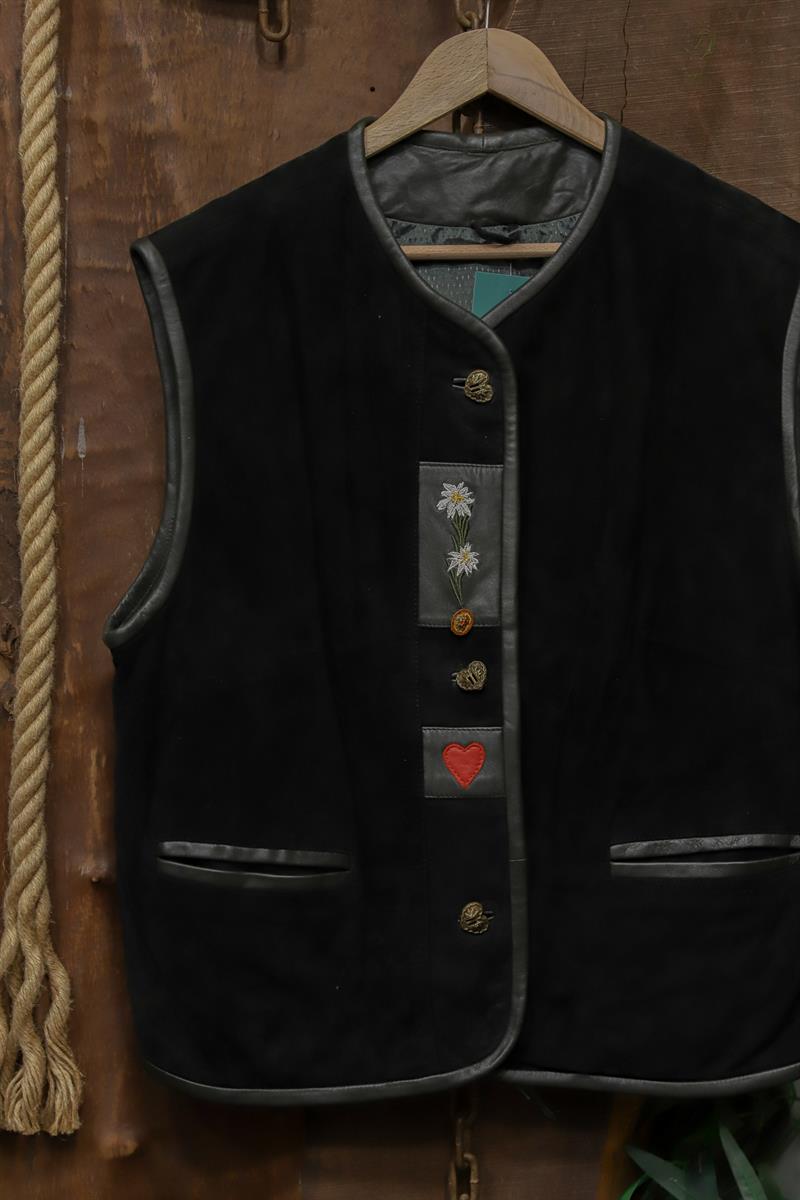 Alpine Boho Vest Süet Deri Yelek/Ceket