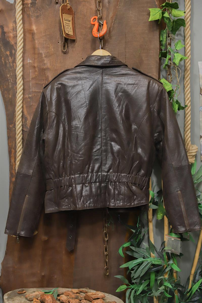 American Biker Acı Kahve Deri Ceket