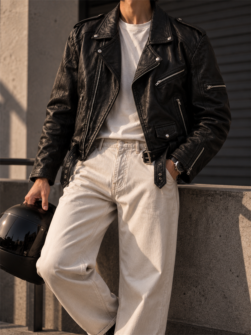 American Biker Deri Ceket