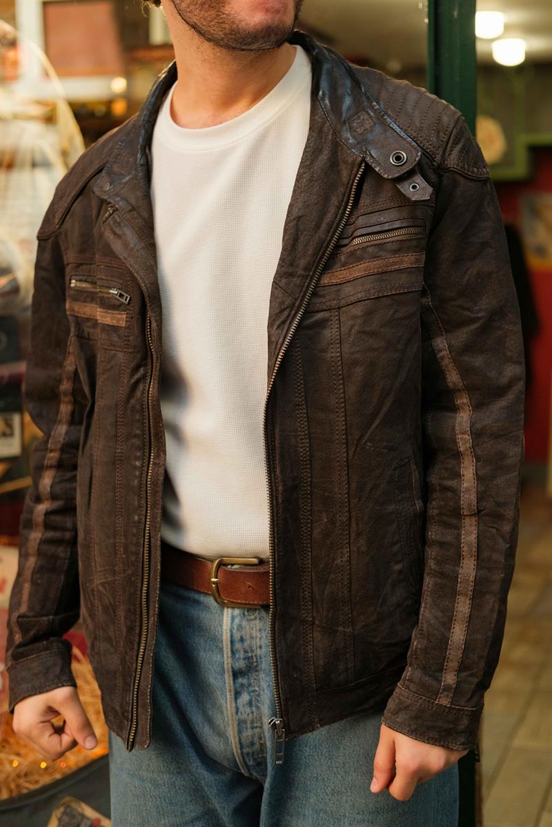 AMERİCAN BIKER DERİ CEKET