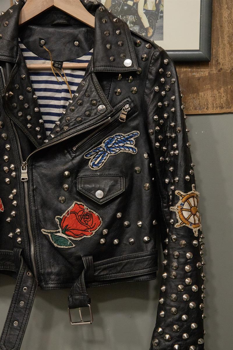 American Biker Tasarım Kadın Deri Ceket