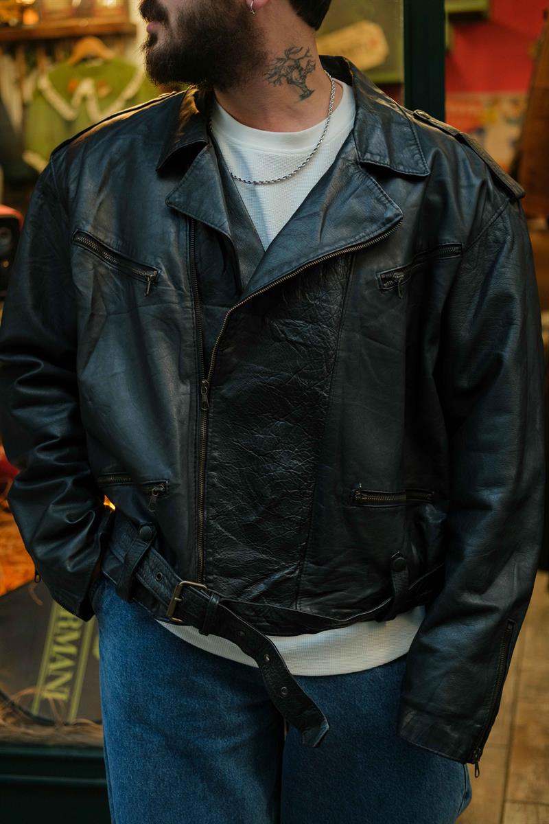 AMERİCAN BIKER UNİQ DERİ CEKET