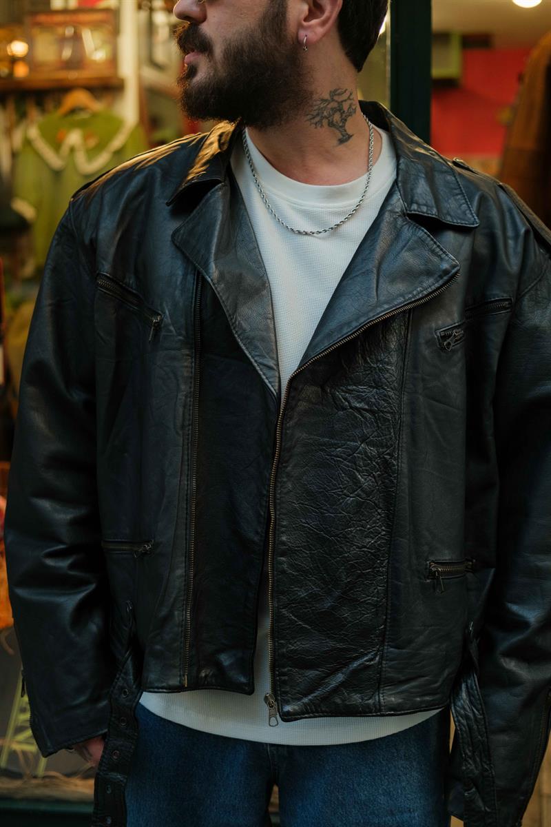 AMERİCAN BIKER UNİQ DERİ CEKET