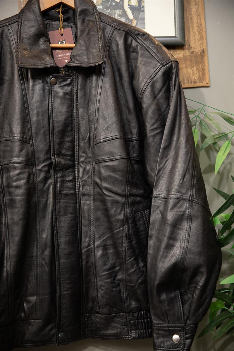 American Black Bomber Deri Ceket