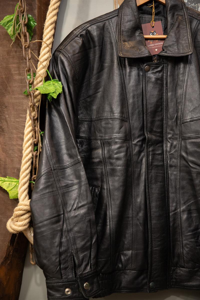 American Black Bomber Deri Ceket