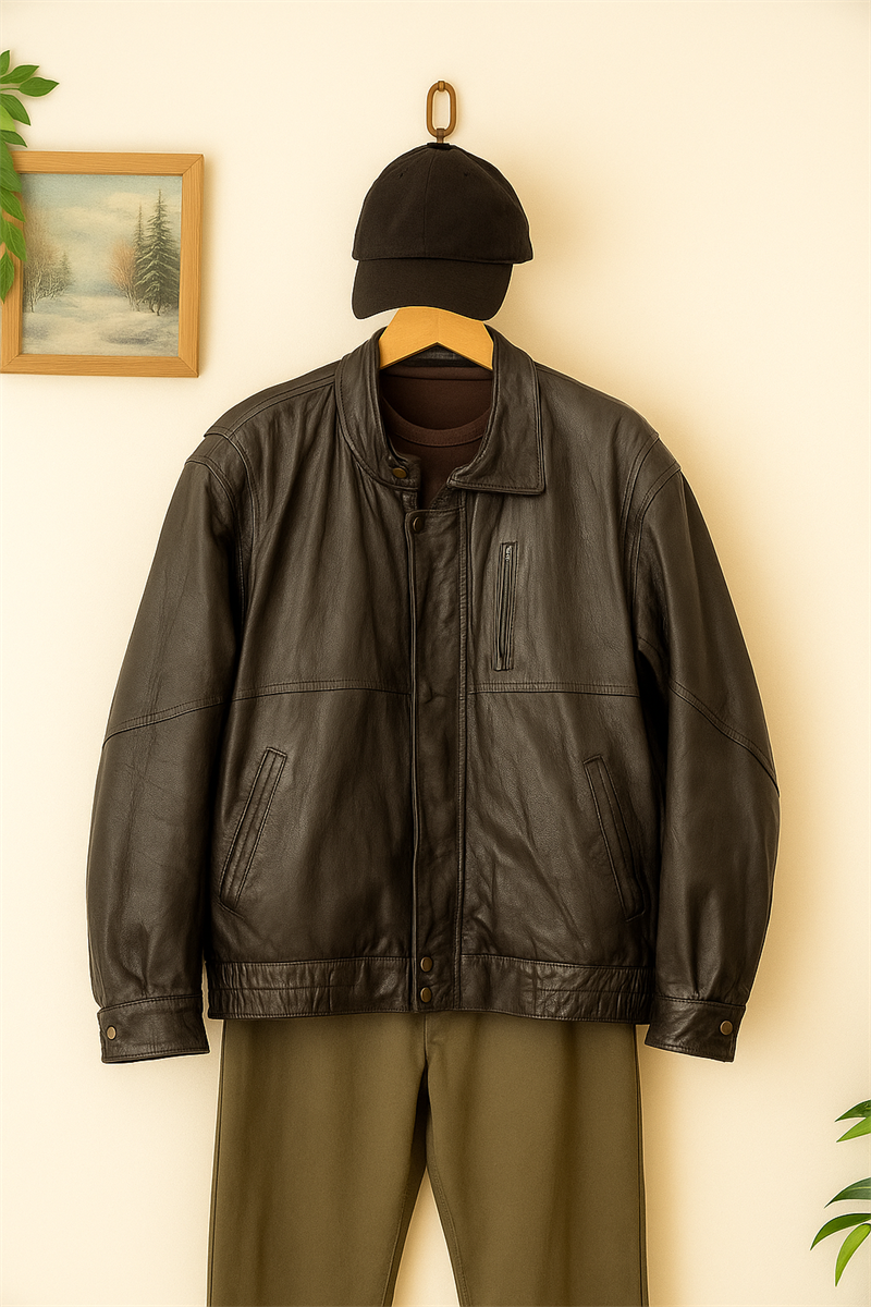 American Bomber Black Deri Ceket