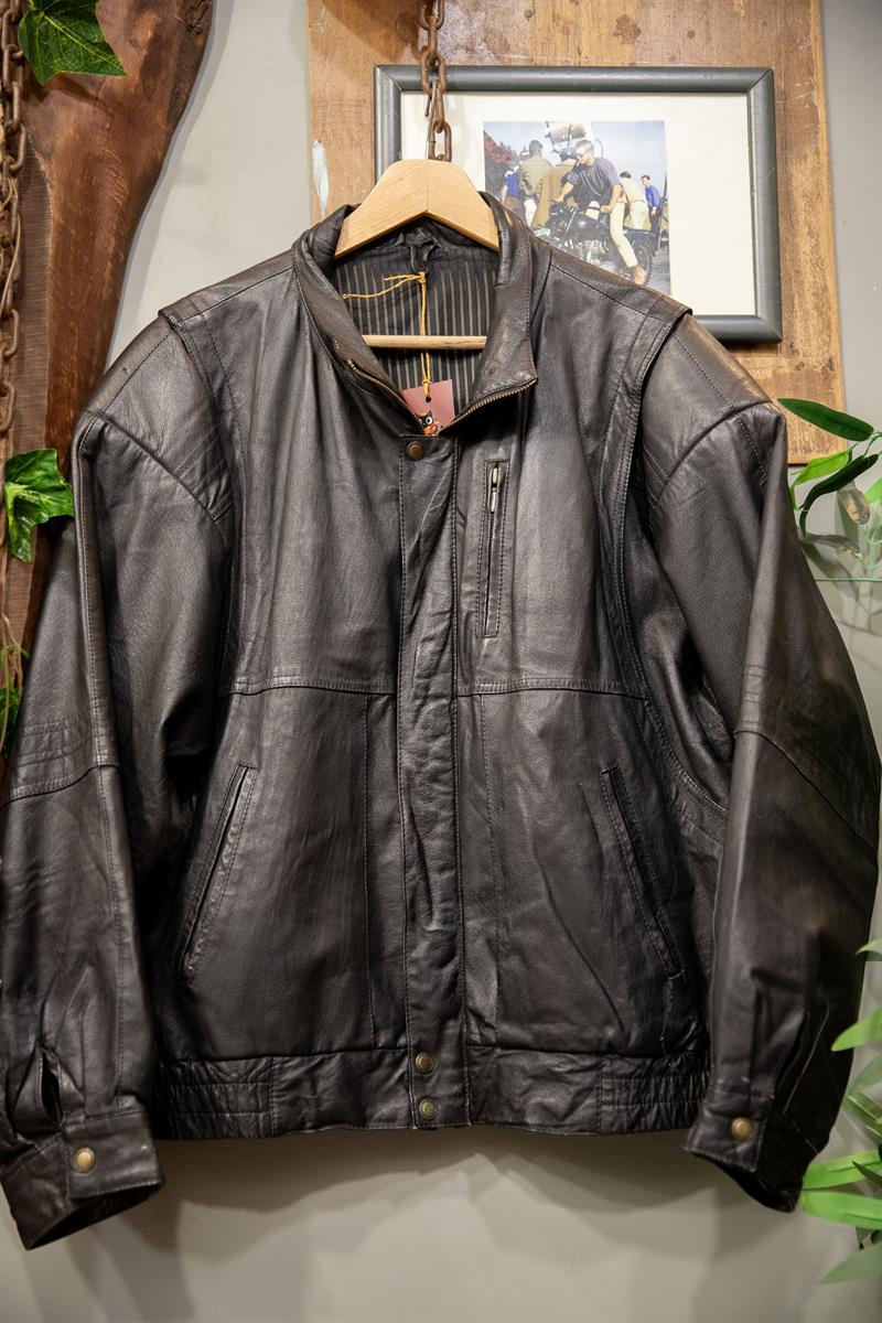 American Bomber Black Deri Ceket