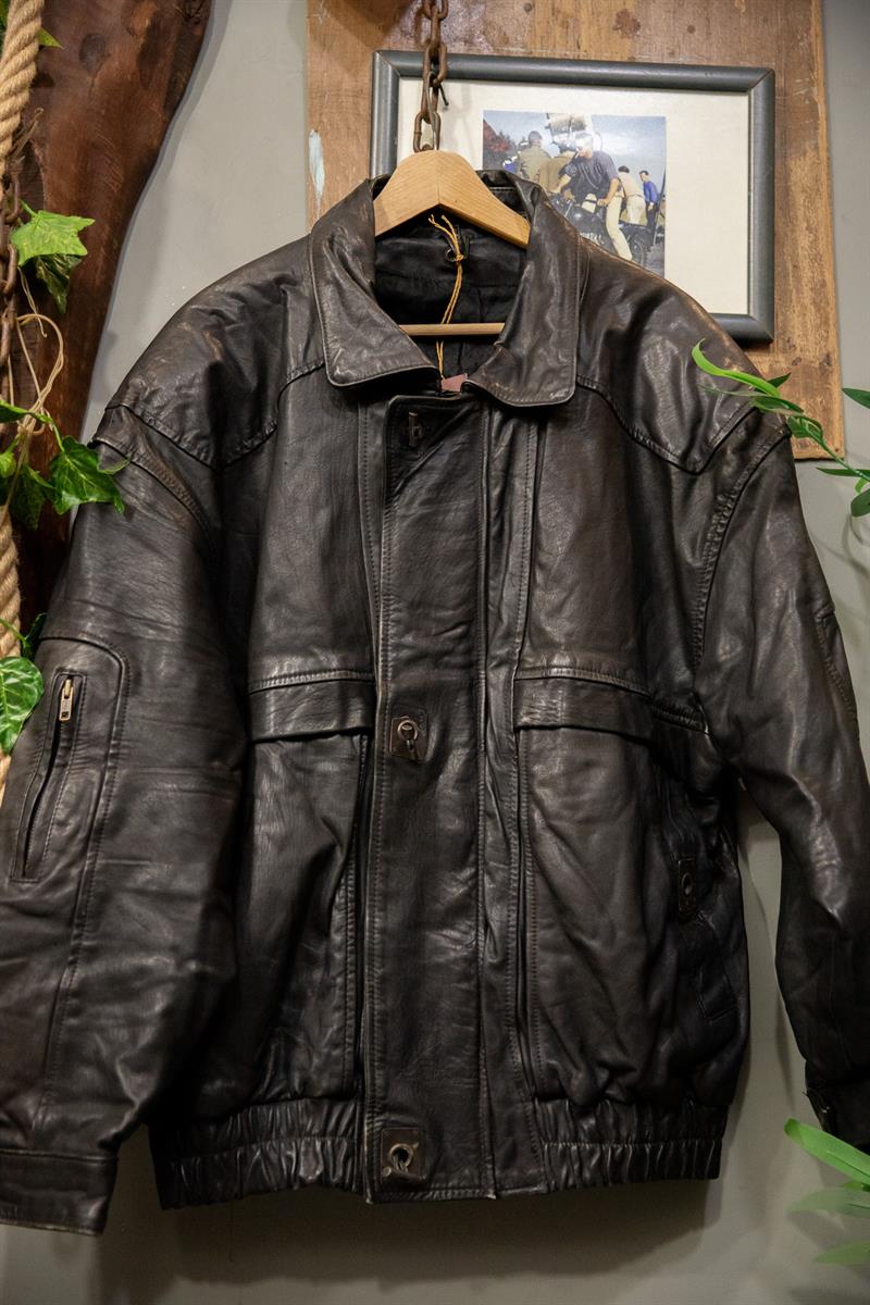 American Oversize Bomber Deri Ceket