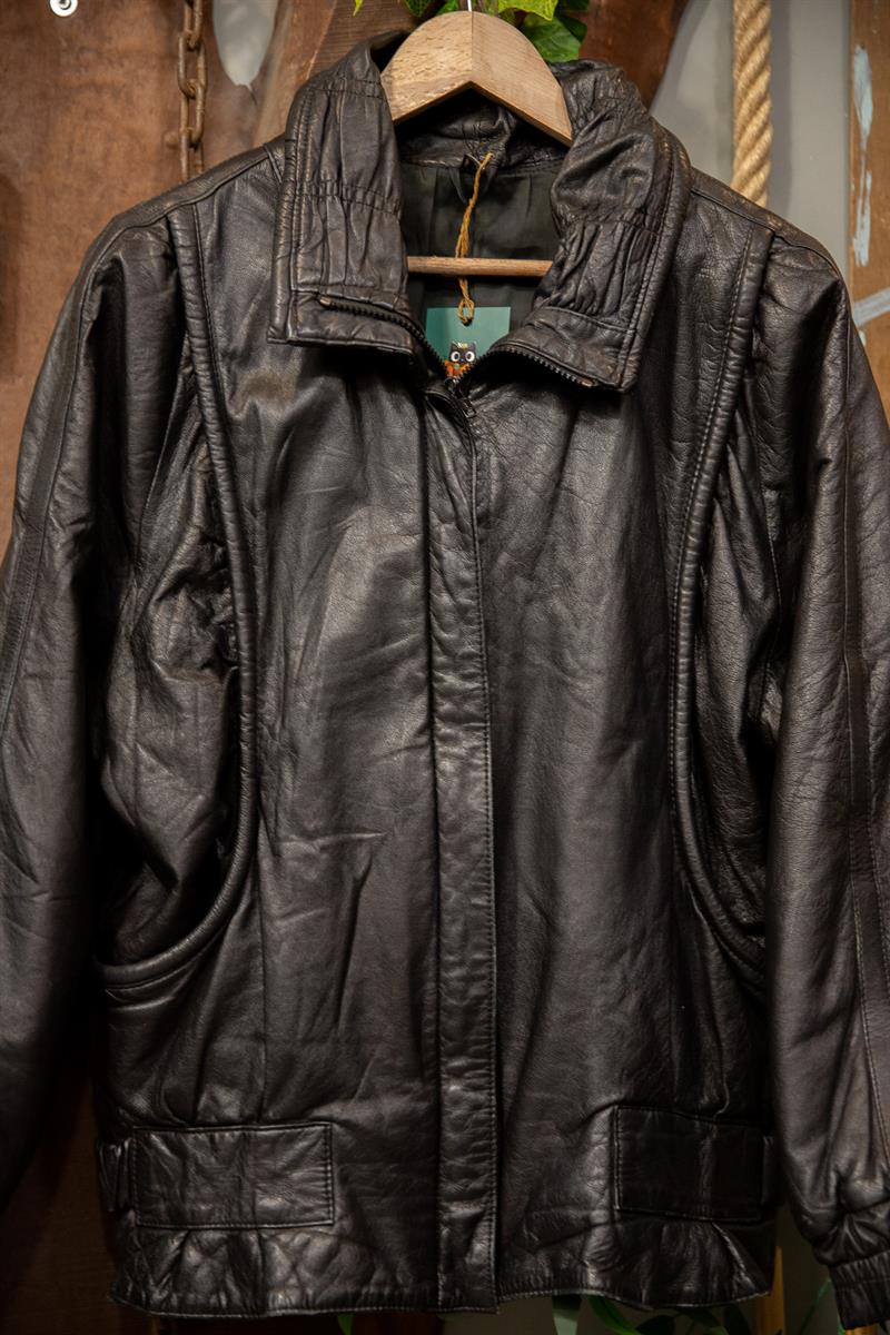 American Oversize Bomber Deri Ceket