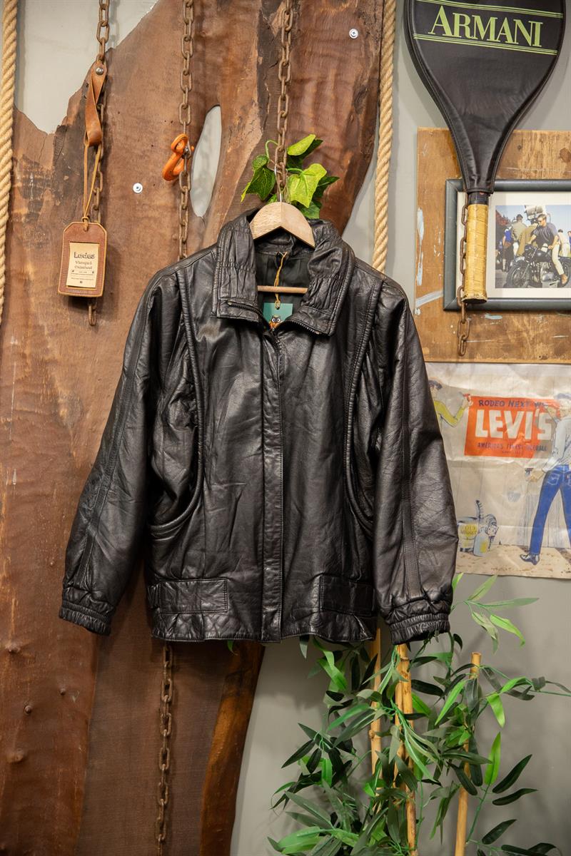 American Oversize Bomber Deri Ceket