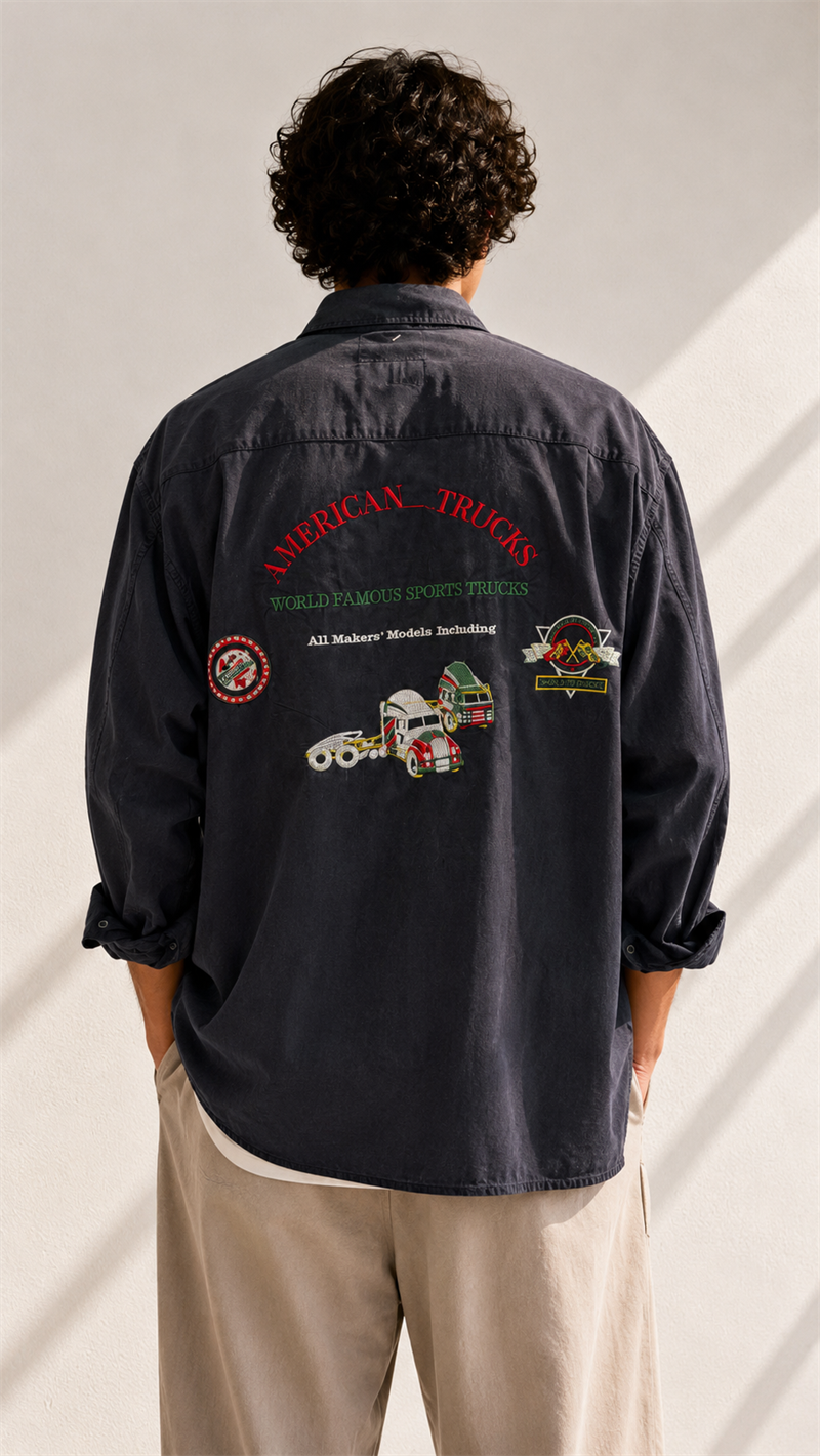 American Trucks Nakışlı Gömlek
