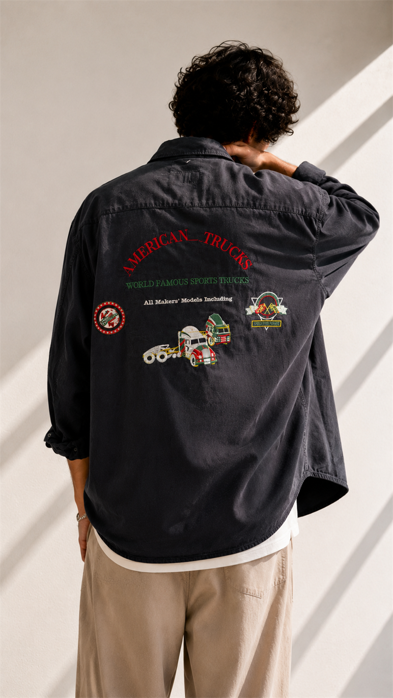 American Trucks Nakışlı Gömlek