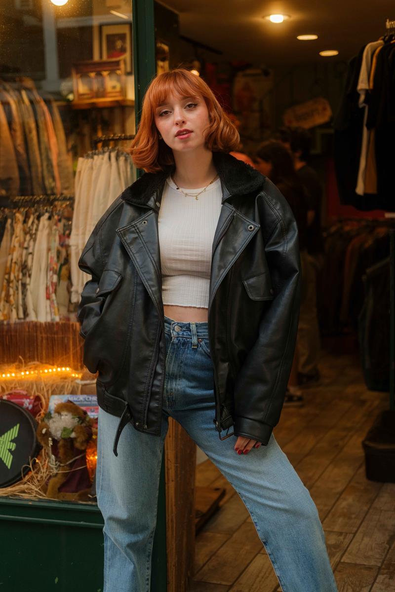 American Vintage Bomber Vegan Deri Ceket