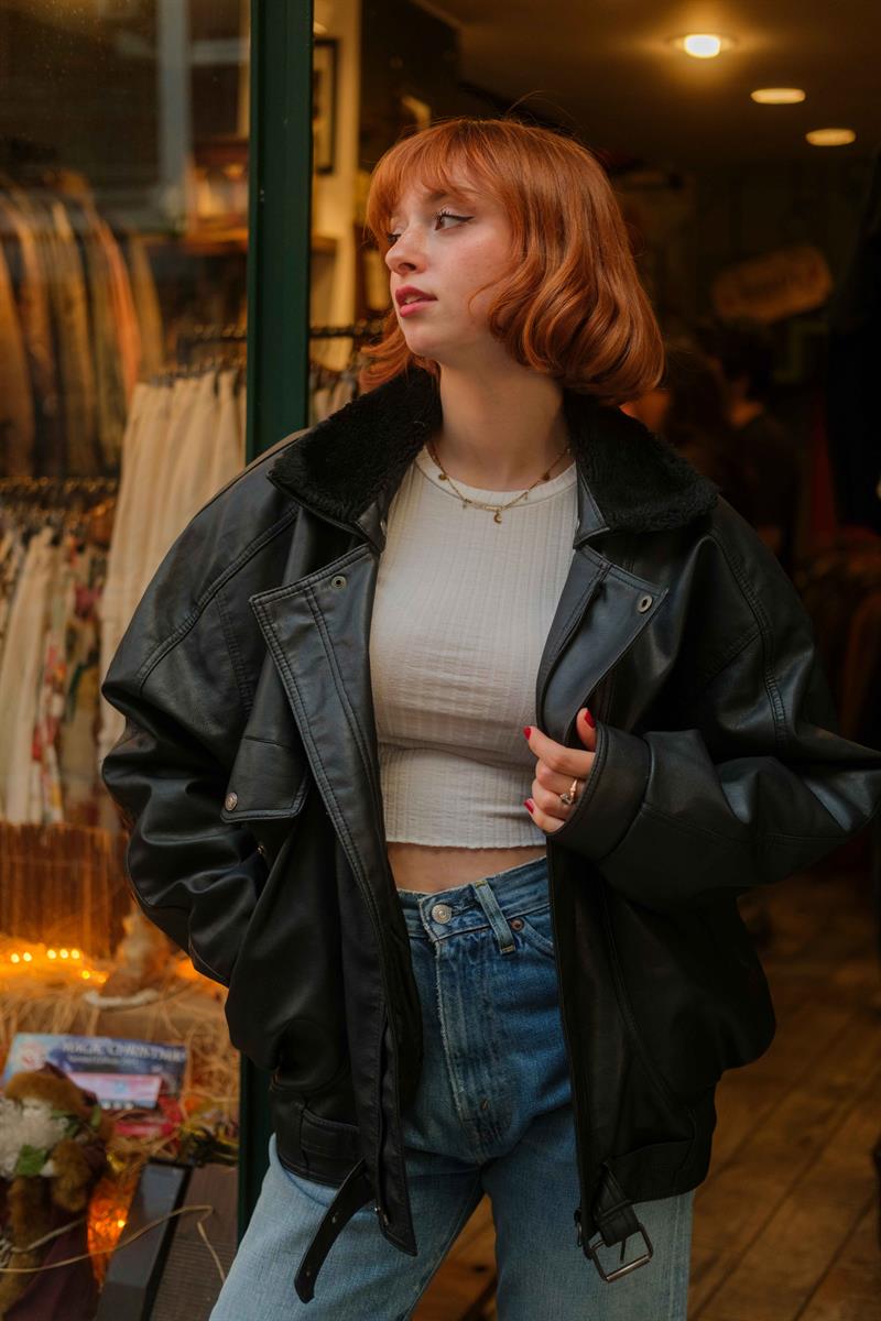 American Vintage Bomber Vegan Deri Ceket