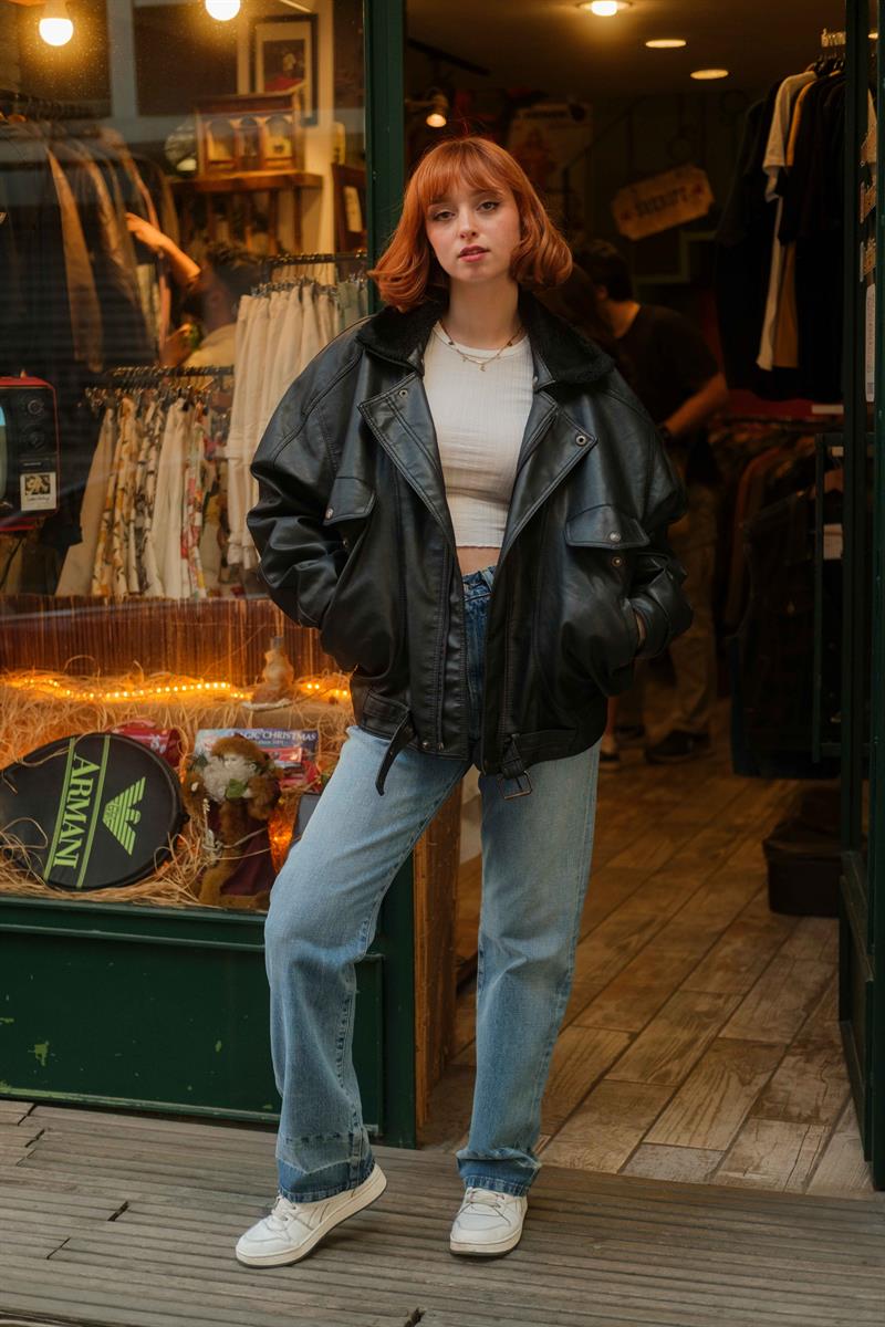 American Vintage Bomber Vegan Deri Ceket