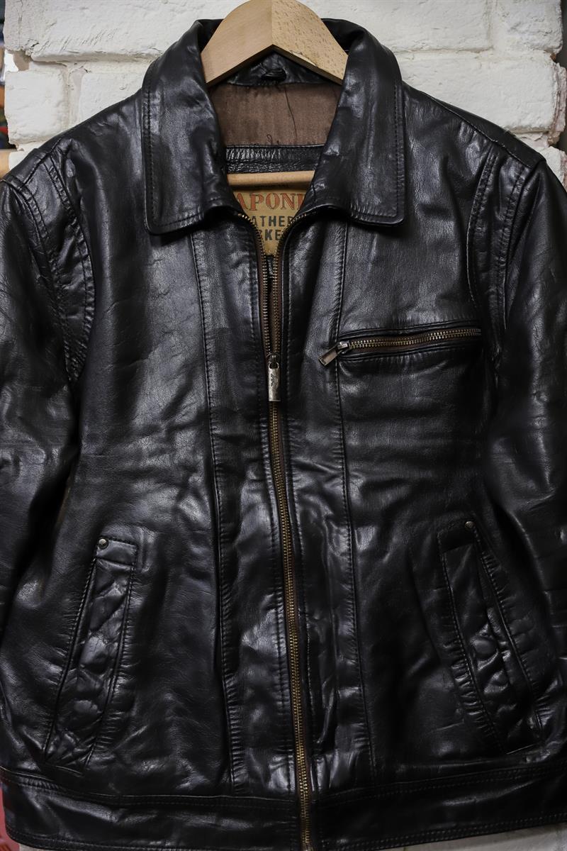 Americana Eskitme Biker Deri Ceket