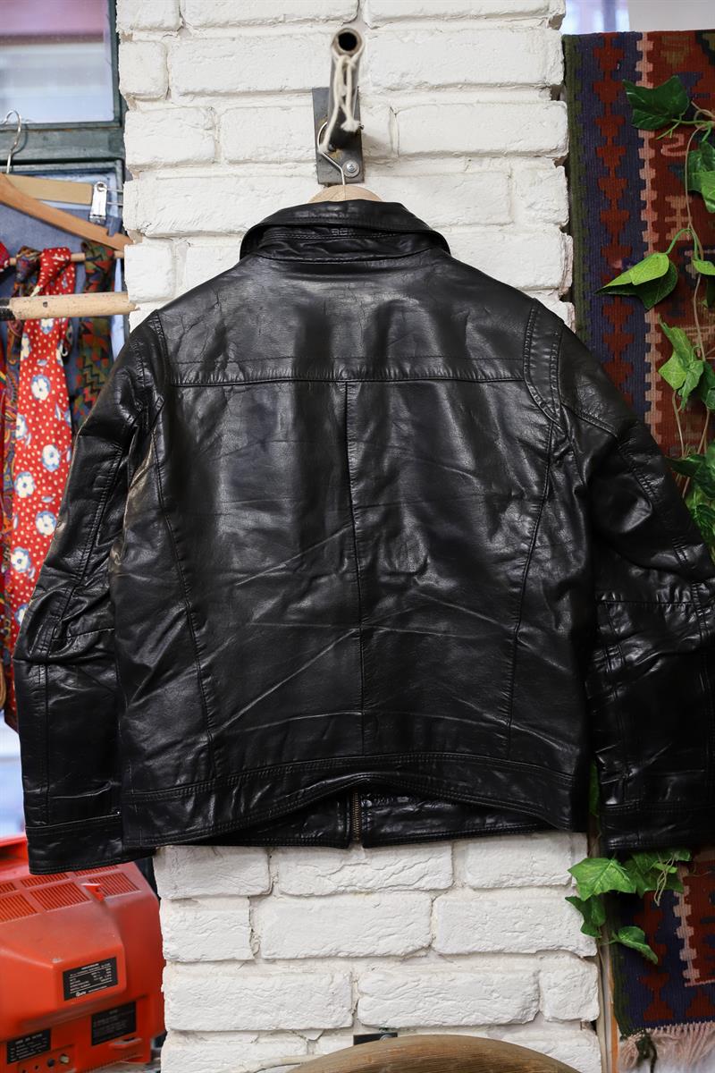 Americana Eskitme Biker Deri Ceket
