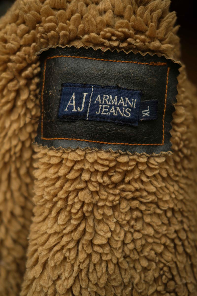 ARMANİ JEANS ESKİTME DERİ CEKET
