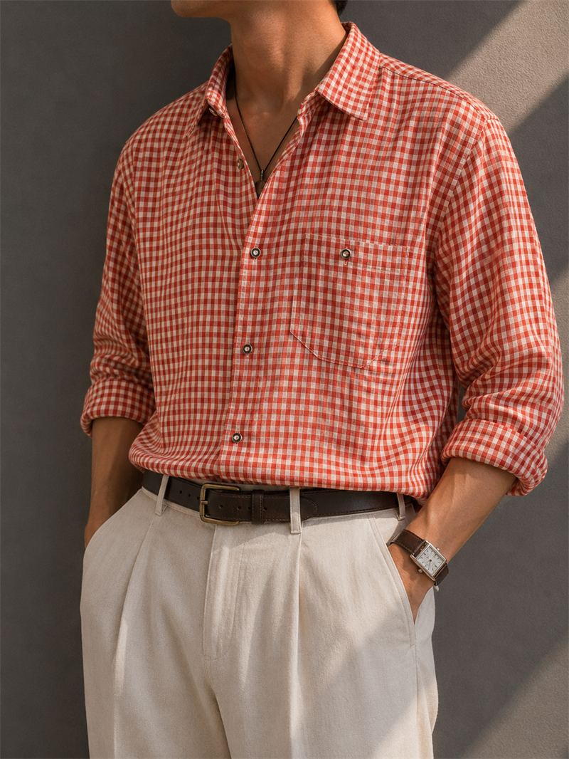 Austrian 90s Preppy Kare Gömlek