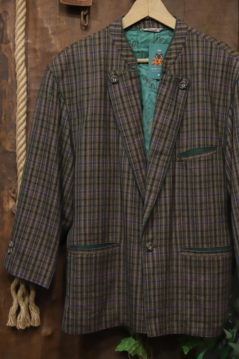 Austrian Bavyera Ekose Wool Ceket