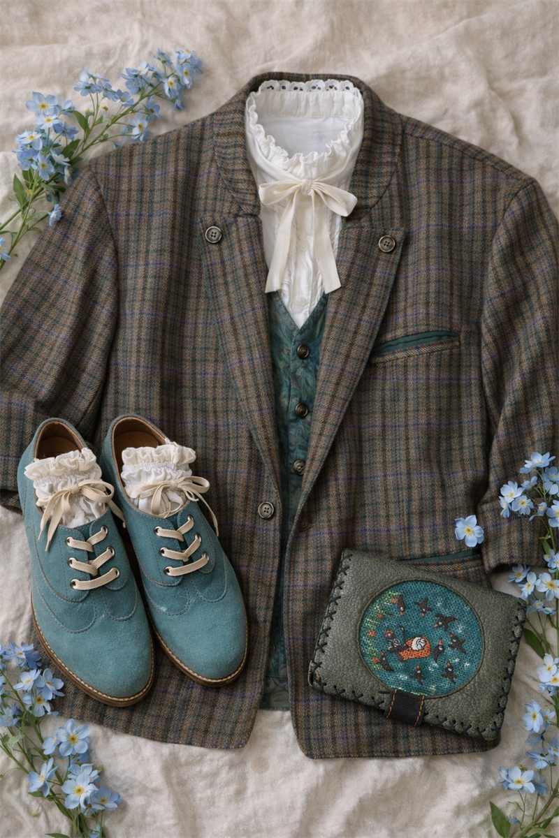 Austrian Bavyera Ekose Wool Ceket