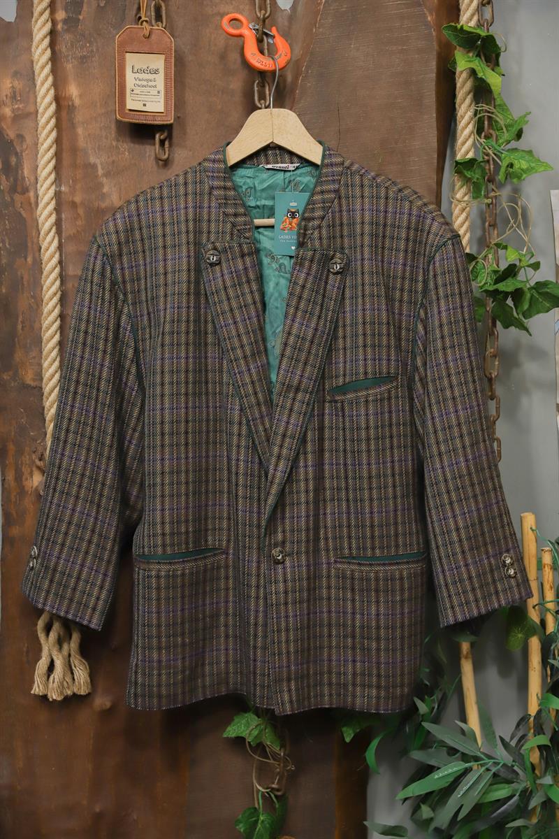 Austrian Bavyera Ekose Wool Ceket