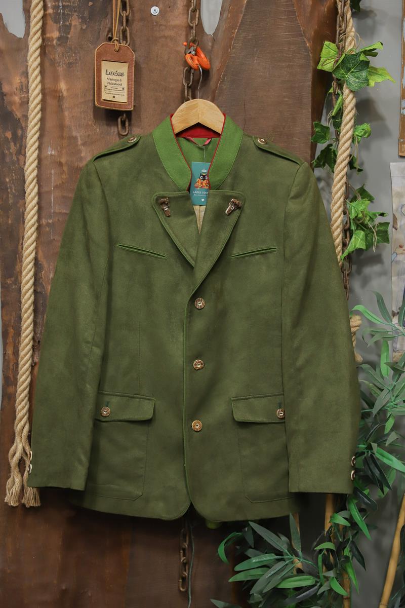 Austrian Bavyera Green Suede Blazer Ceket