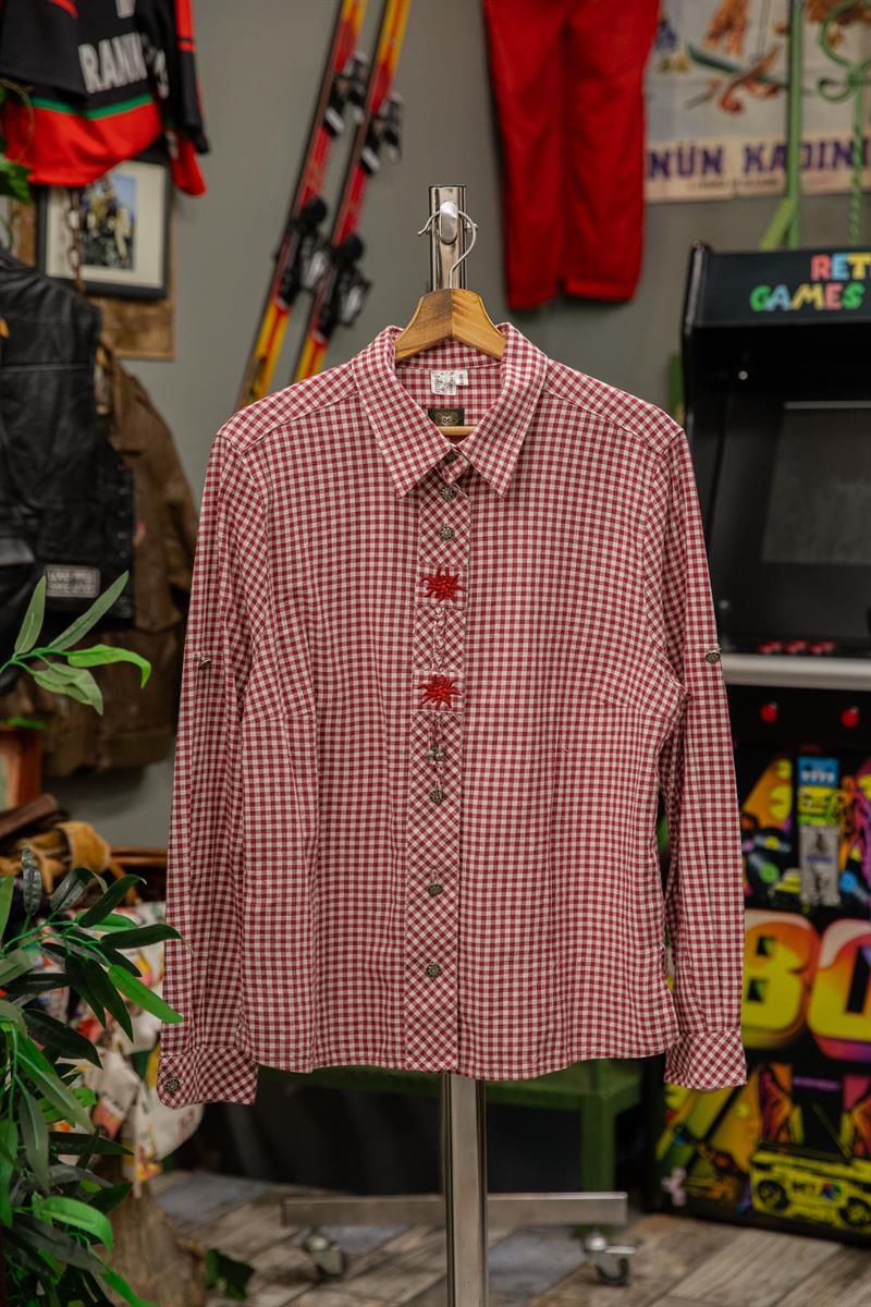 Austrian Bavyera Model Kadın Ekose Gömlek