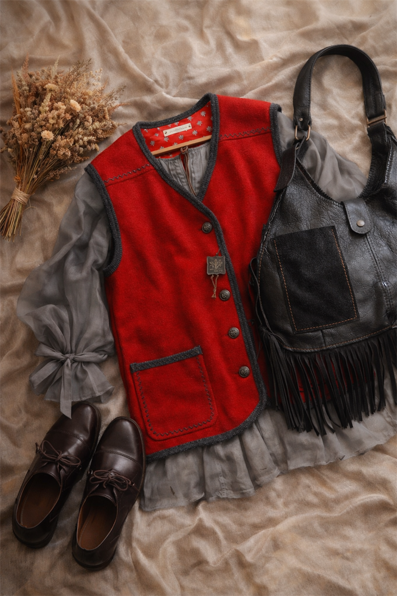 Austrian Bavyera Wool Yelek/Ceket