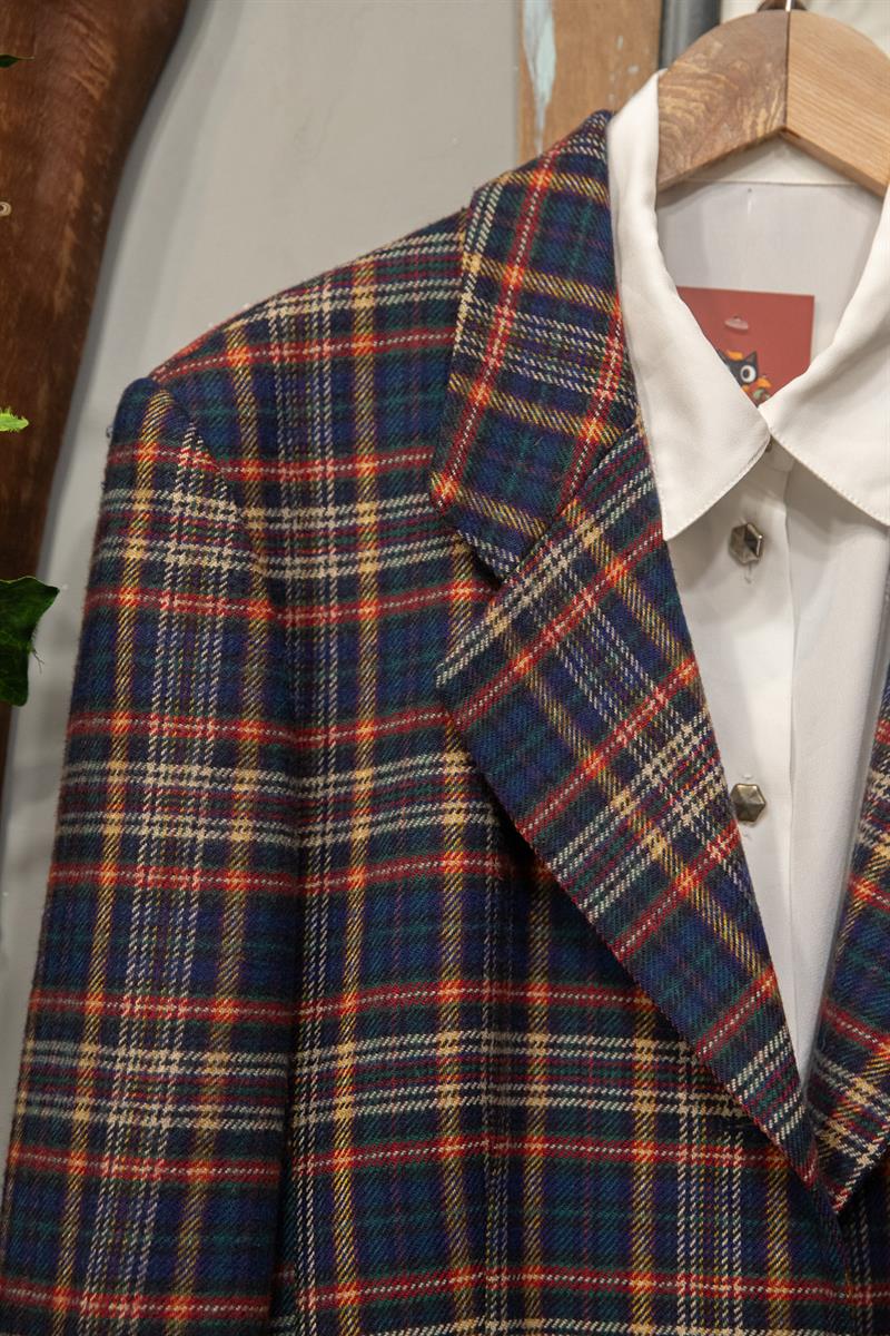 Austrian Ekoseli Yün Ceket