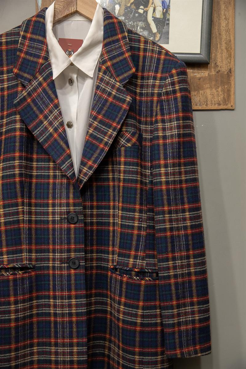 Austrian Ekoseli Yün Ceket