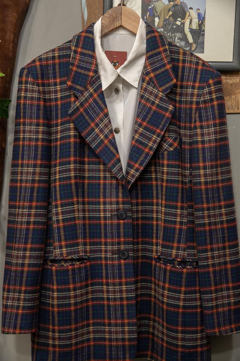 Austrian Ekoseli Yün Ceket