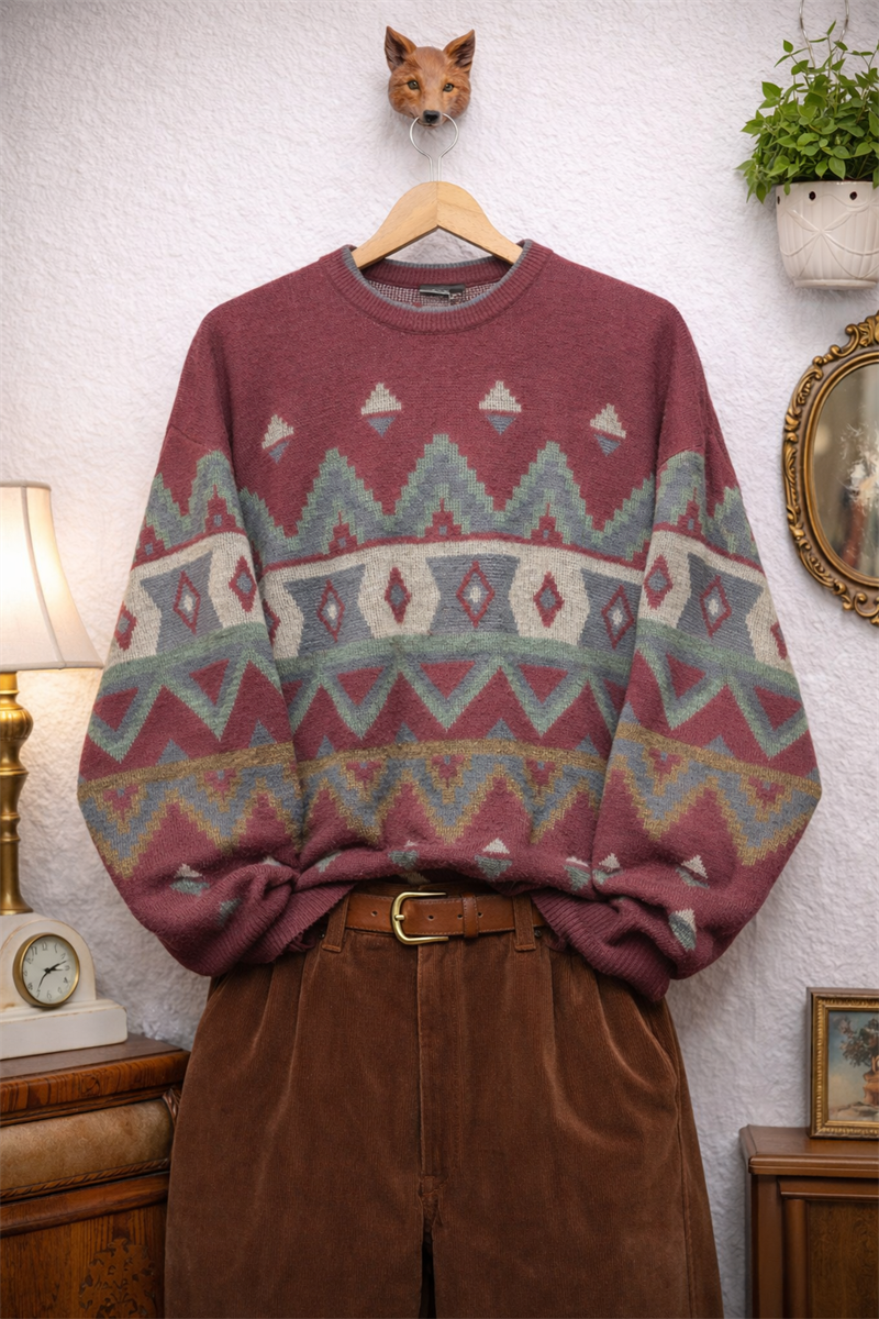 Aztec 90s Örgü Kazak