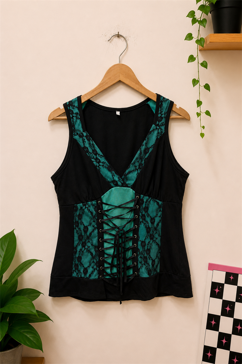 Bağcıklı Gothic Bluz