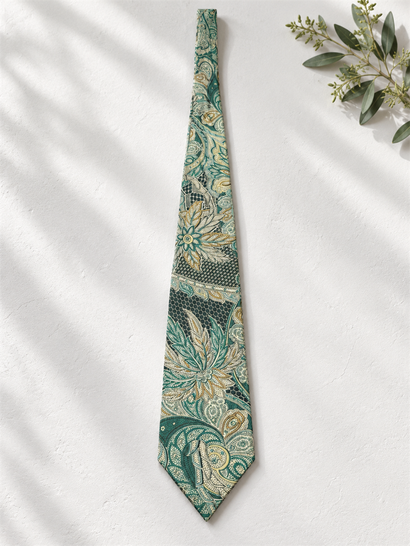Barok/Paisley Desenli İpek Kravat